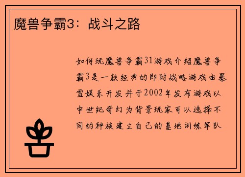 魔兽争霸3：战斗之路